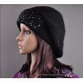 Womens Wool Angora Knitted Beads Slouchwarm Hat Beret Beanie (HW140)